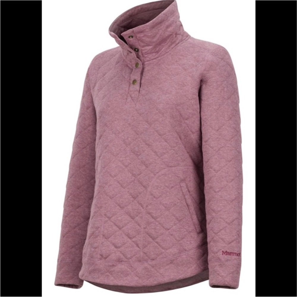 Marmot Roice Quilted Pull Over Snaps Pink